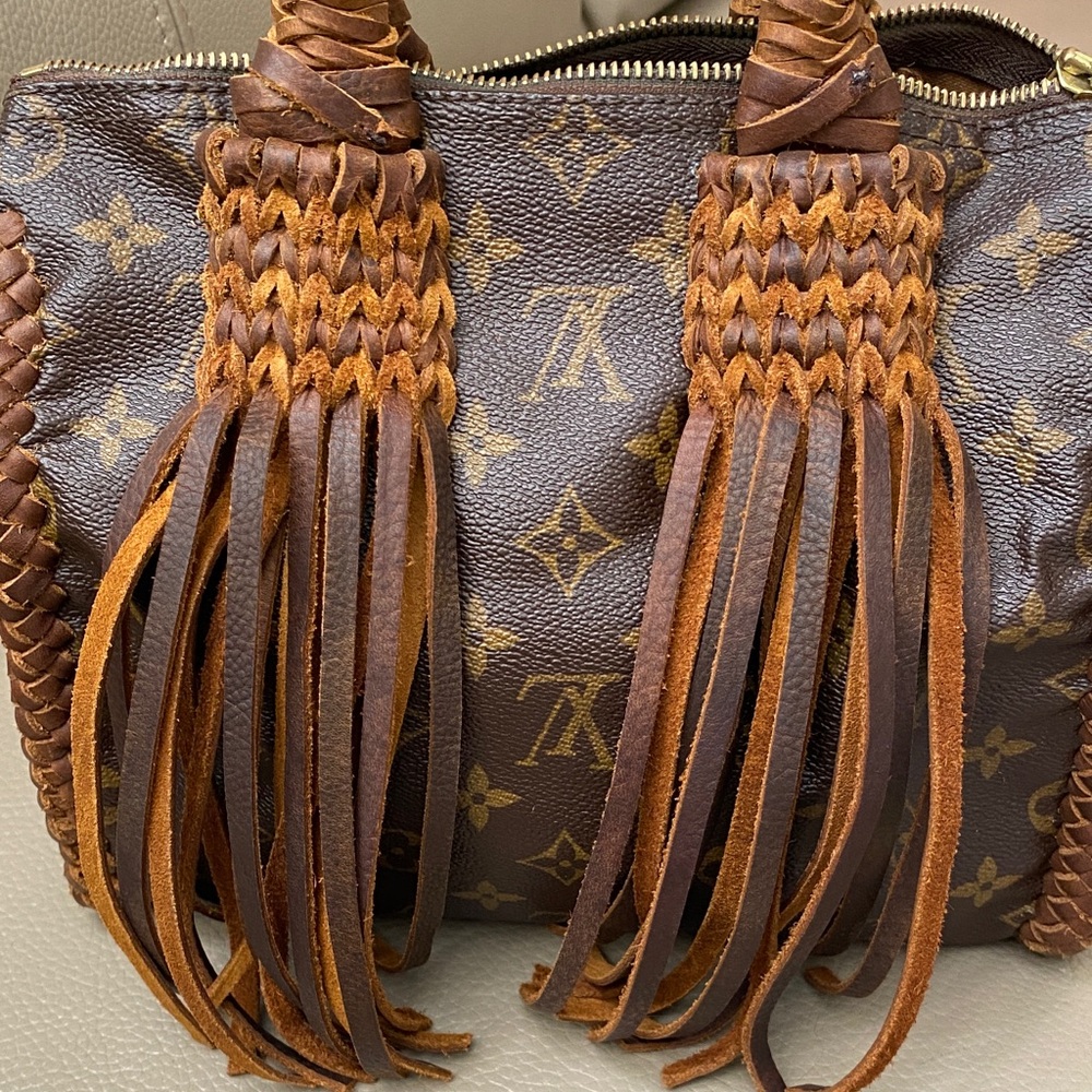 Louis Vuitton Speedy 25 Braided Fringe Satchel Custom Vintage Boho Style - Picture 15 of 16